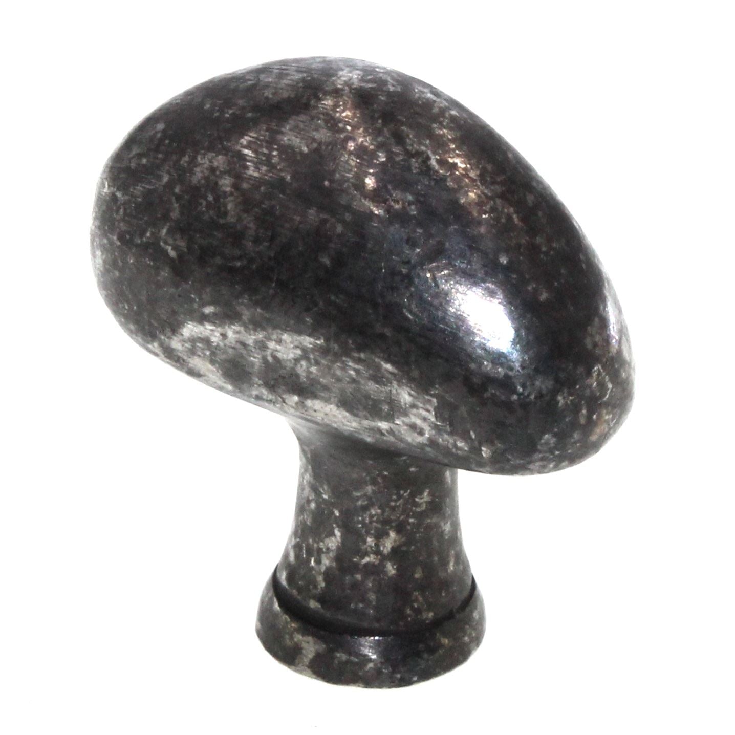 Schaub Mountain 1 3/8" Oval Solid Brass Cabinet Knob Dark Pewter 130-DP