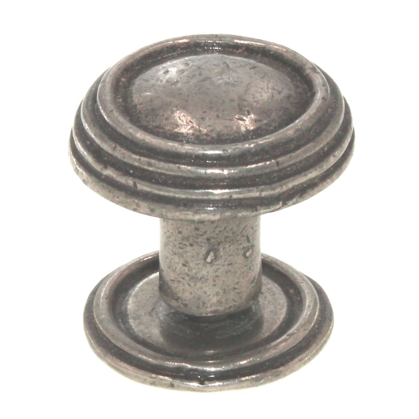 Anne at Home Rustic Sonnet Large 1 1/4" Ringed Cabinet Knob Pewter Bright 1302-8