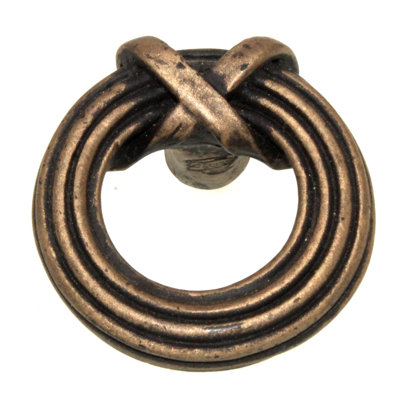 Anne at Home Rustic Sonnet 1 5/8" Ribbon & Reed Ring Pull Antique Gold 1303-21