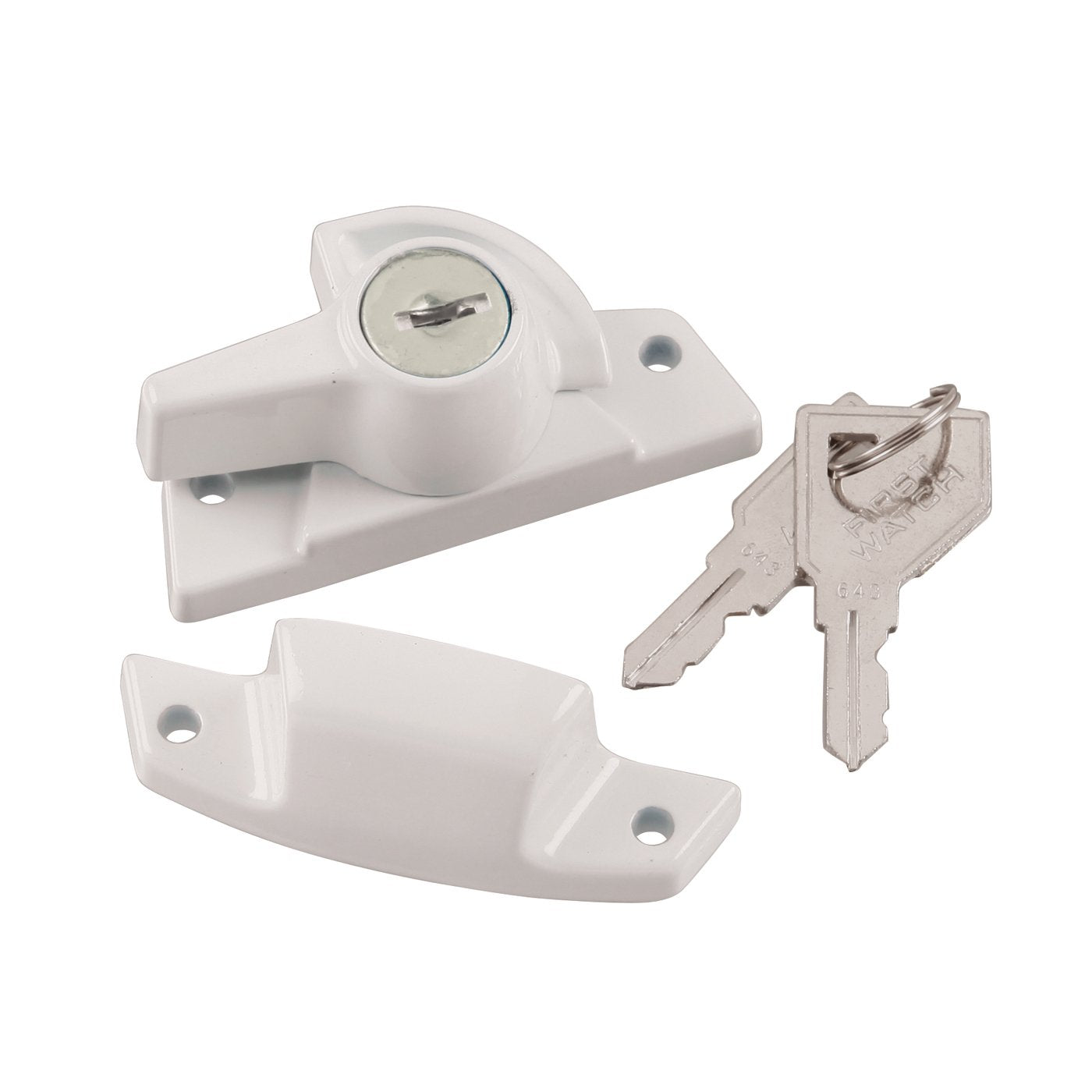 Hickory Hardware Keyed Sash Lock for Double Hung Windows 1404, White 2 1/2" Length