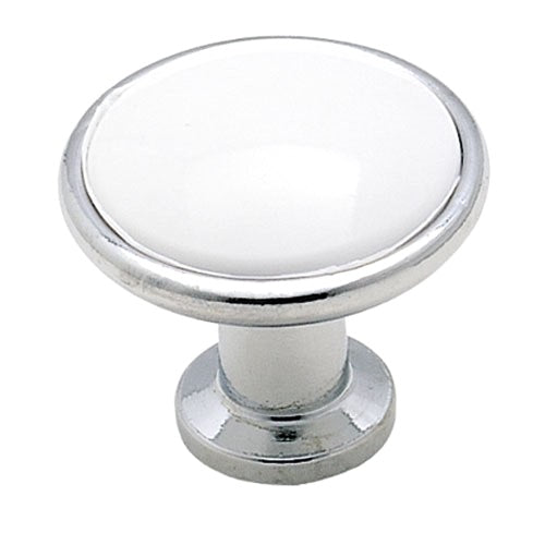 Amerock Allison 1 3/16" White Round Cabinet Knob Pull 14351WCH