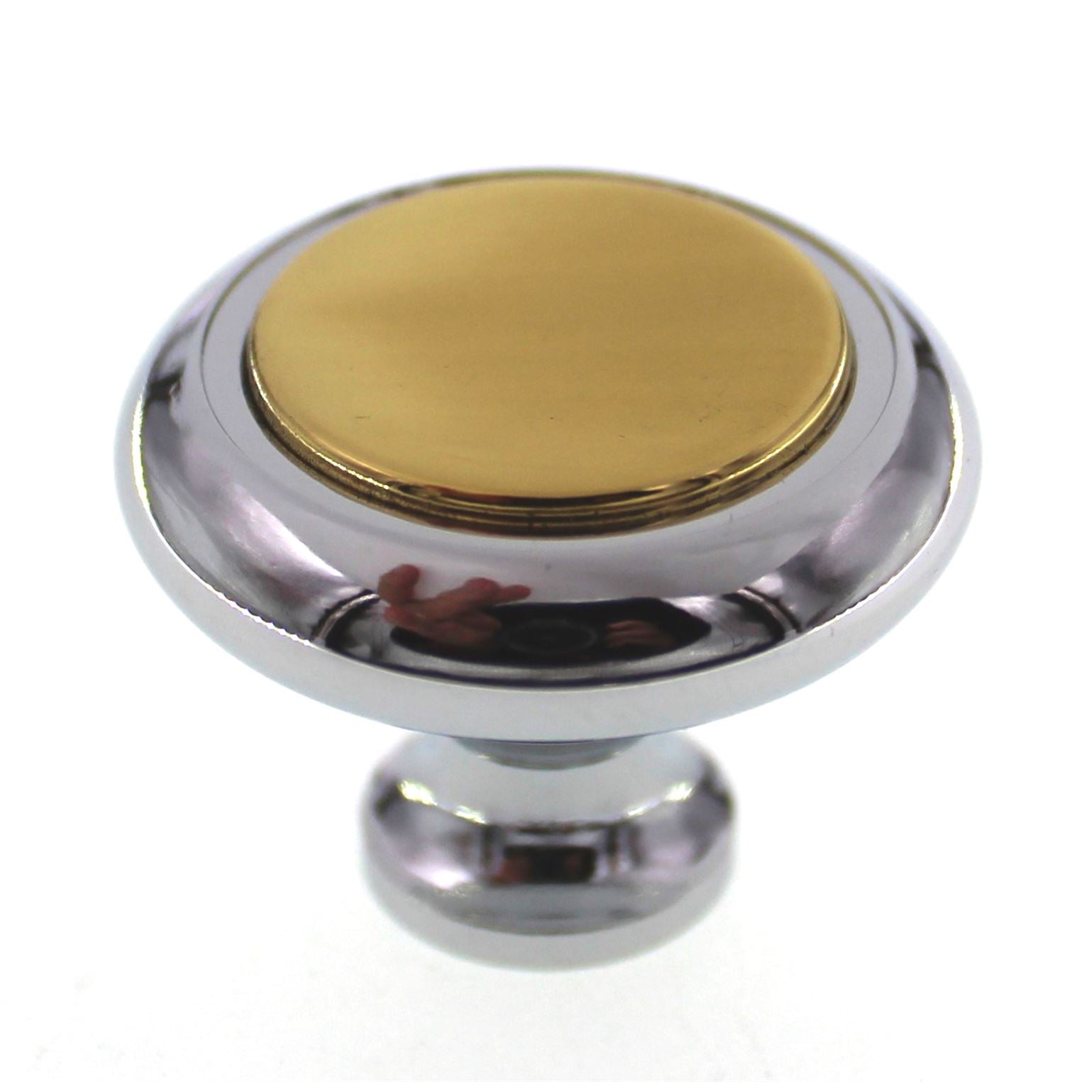 Amerock Allison 14353CHB 1 1/4" Polished Chrome Brass Flat Top Cabinet Knob