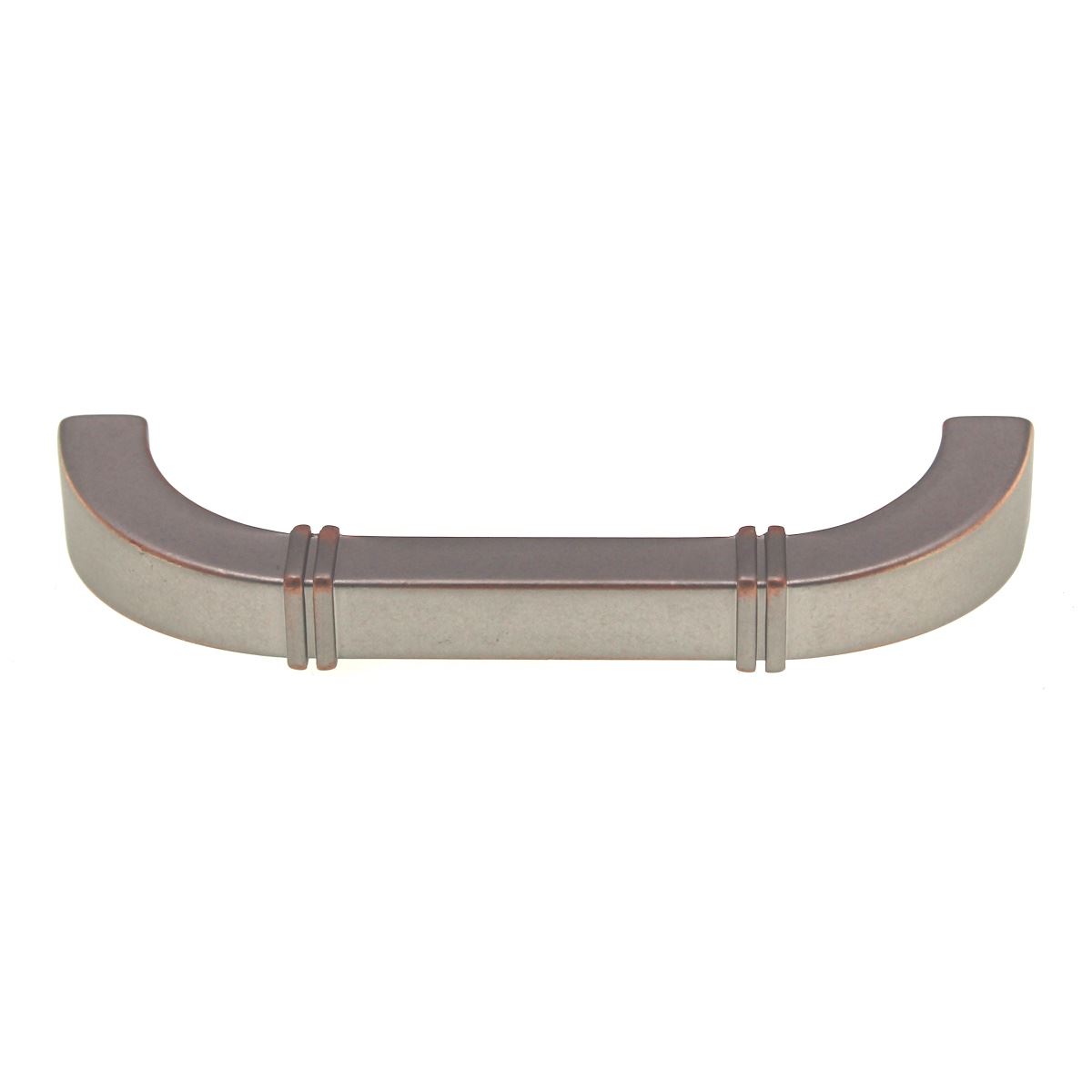 Schaub Charlevoix Arch Pull 3 3/4" (96mm) Ctr Distressed Nickel Copper 152-DNC