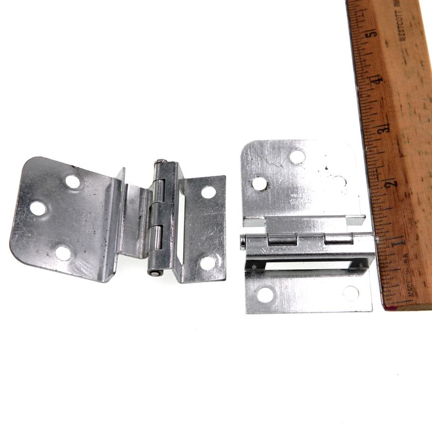 Pair of Stanley Polished Chrome 3/8" Inset Partial Wrap Loose Pin Hinges 1535