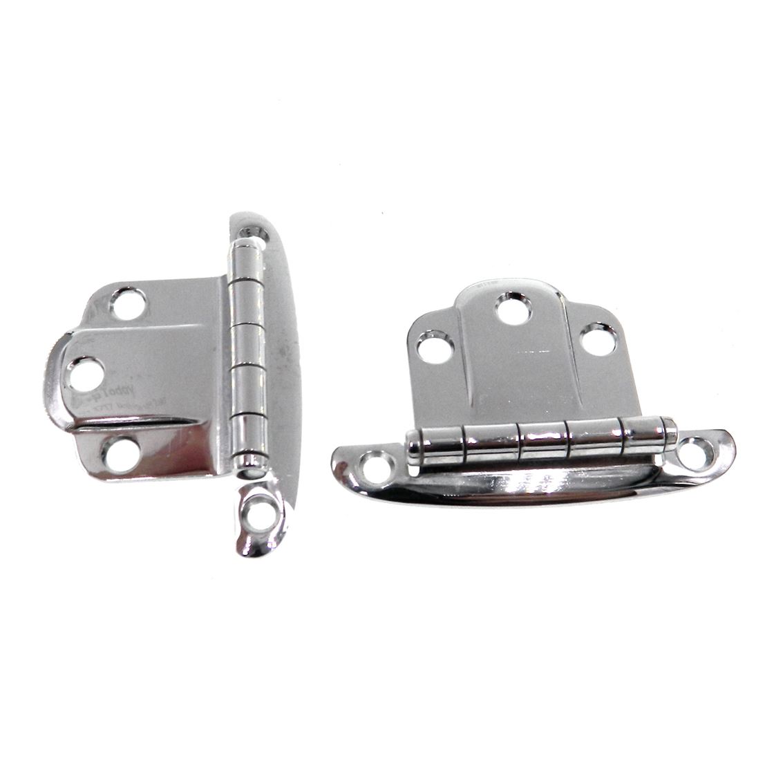 Pair Vintage Stanley Polished Chrome Flush Surface Cabinet Hinge 1539.5-CM