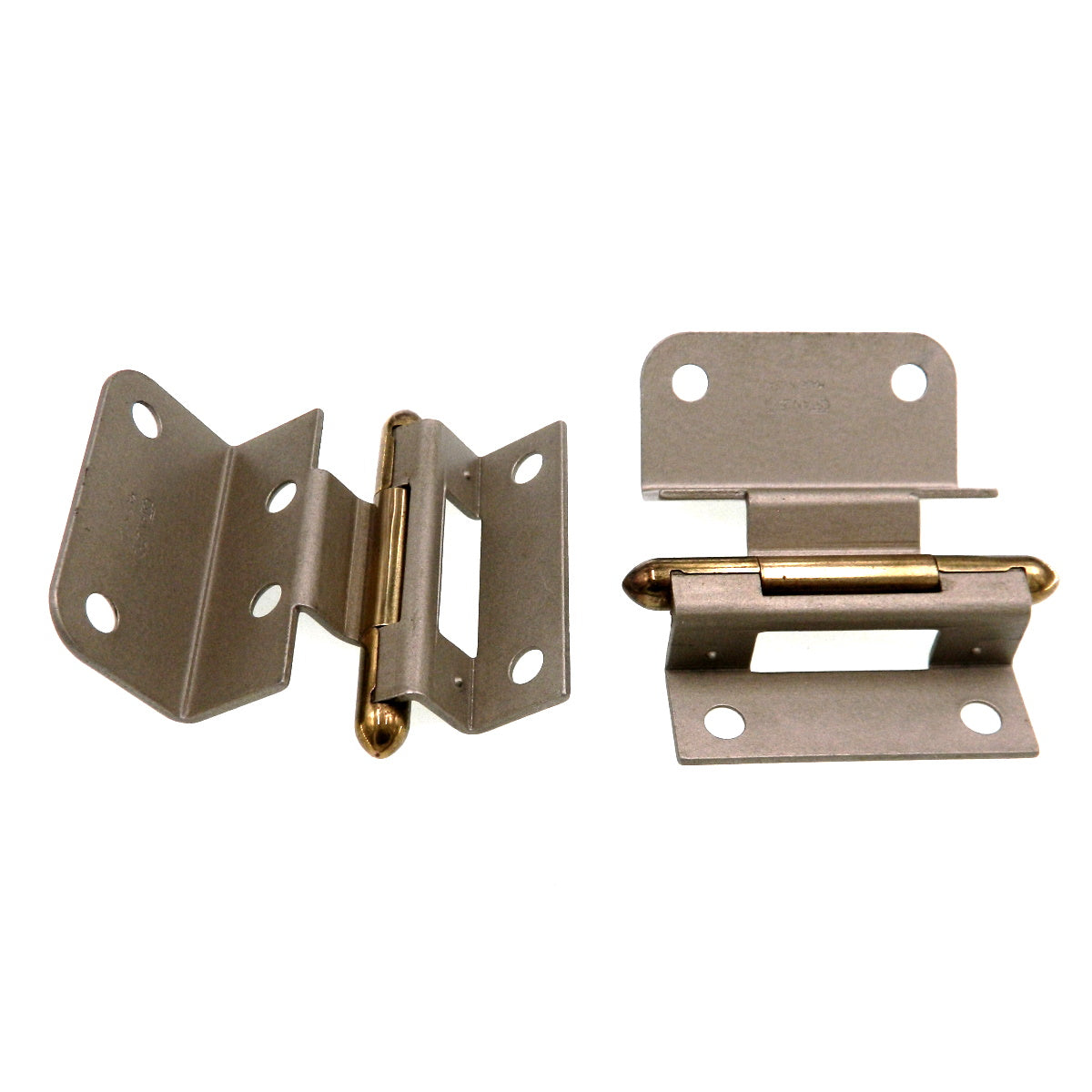 Pair of Stanley Bright Brass 3/4" Inset Partial Wrap Brass Capped Hinges 1545