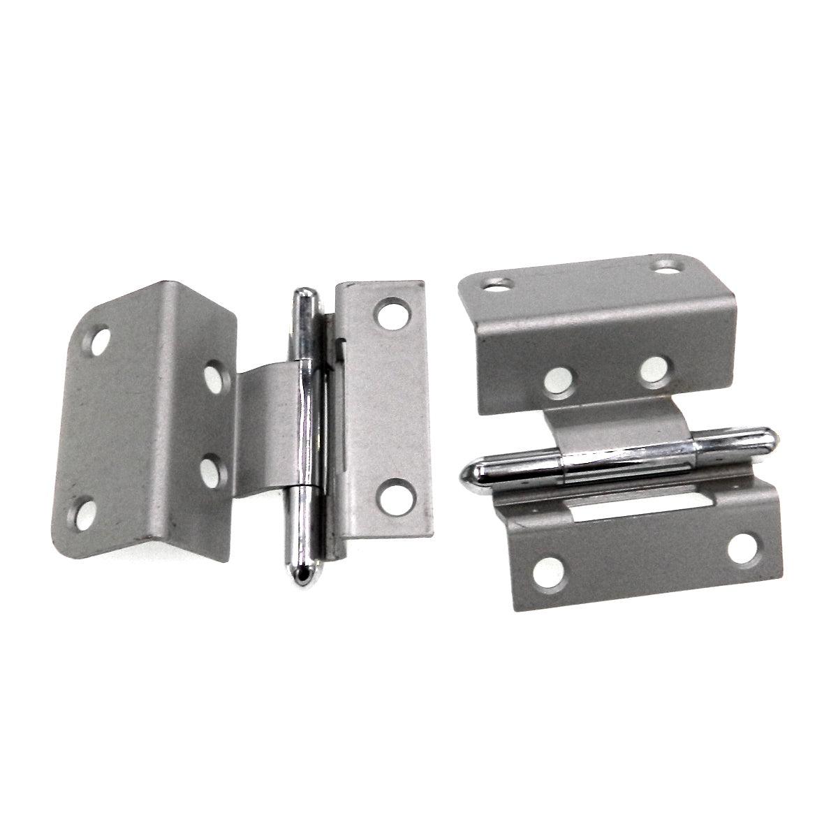 Pair of Stanley Polished Chrome 3/4" Inset Partial Wrap Brass Capped Hinges 1545