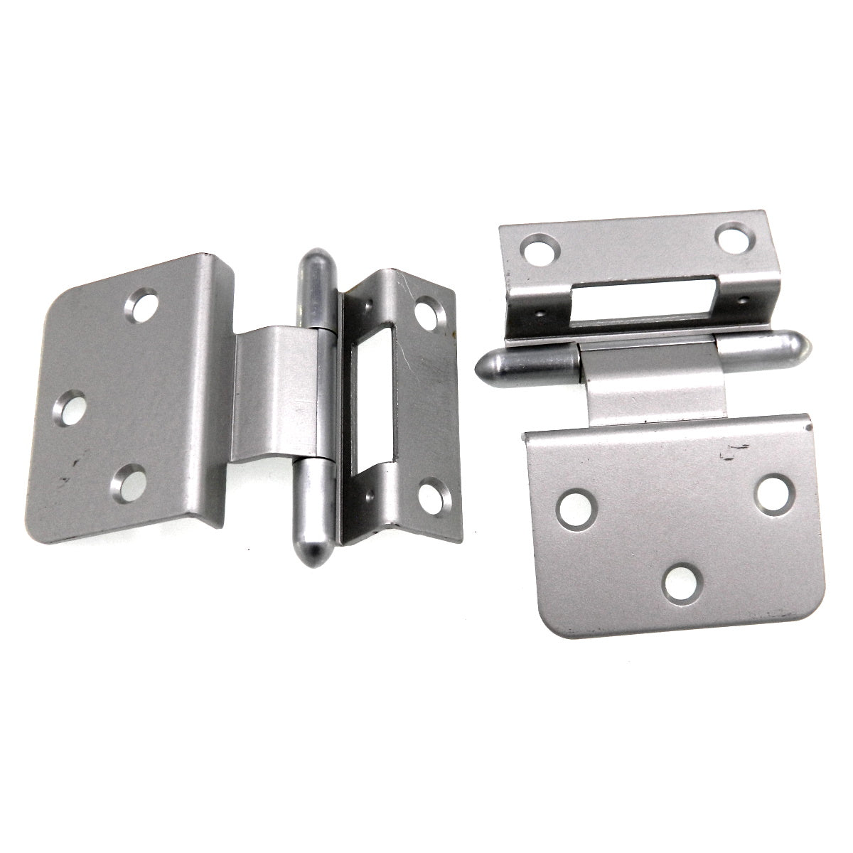 Pair of Stanley Satin Chrome 3/8" Inset Partial Wrap Brass Capped Hinges 1545