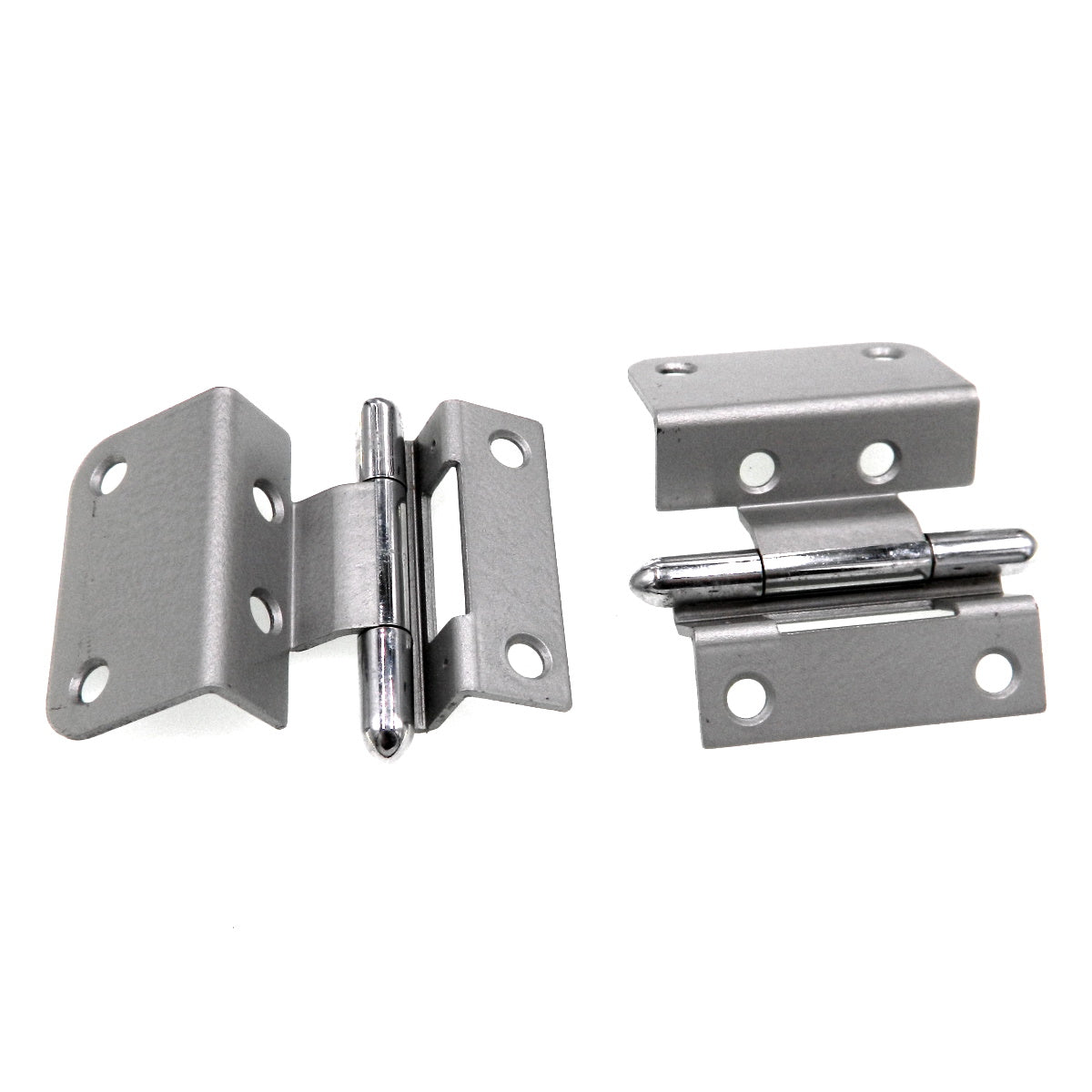 Pair of Stanley Polished Chrome 5/8" Inset Partial Wrap Brass Capped Hinges 1545