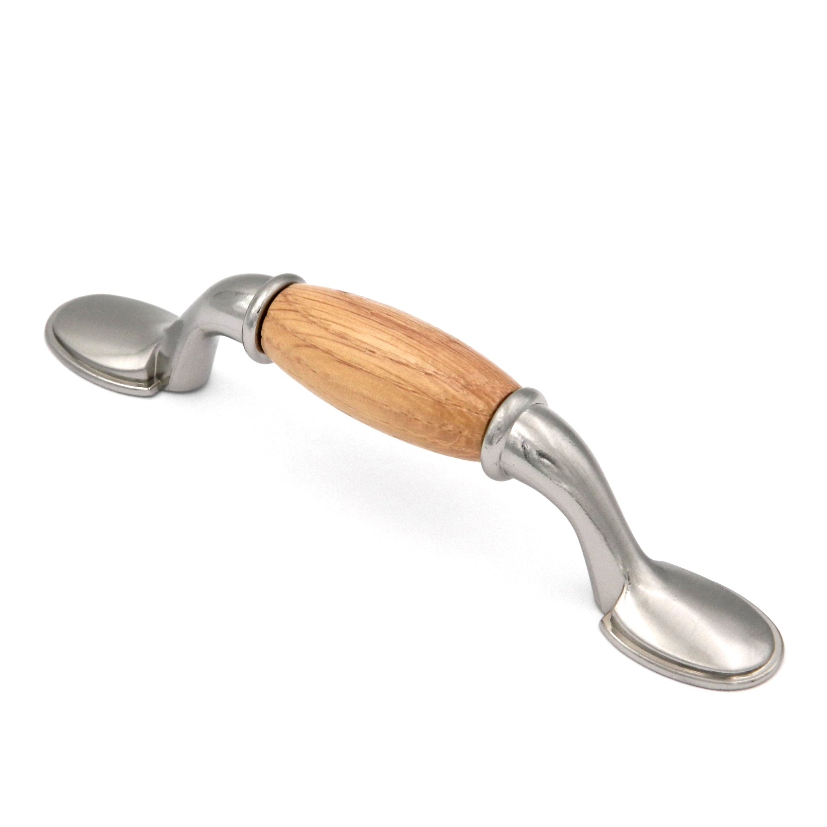 Laurey Satin Chrome with Oak Wood Center 3"cc Handle Pull 15534