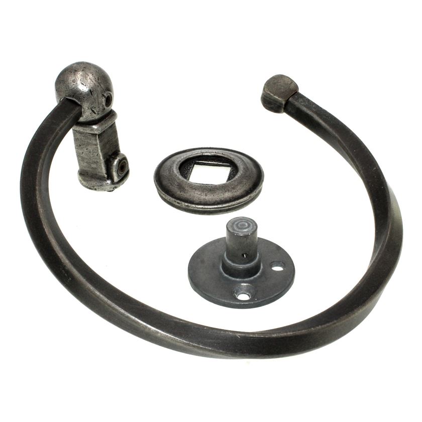 Anne at Home Industrial Une Grande Button Bath Towel Ring Bronze Rubbed 1563-1