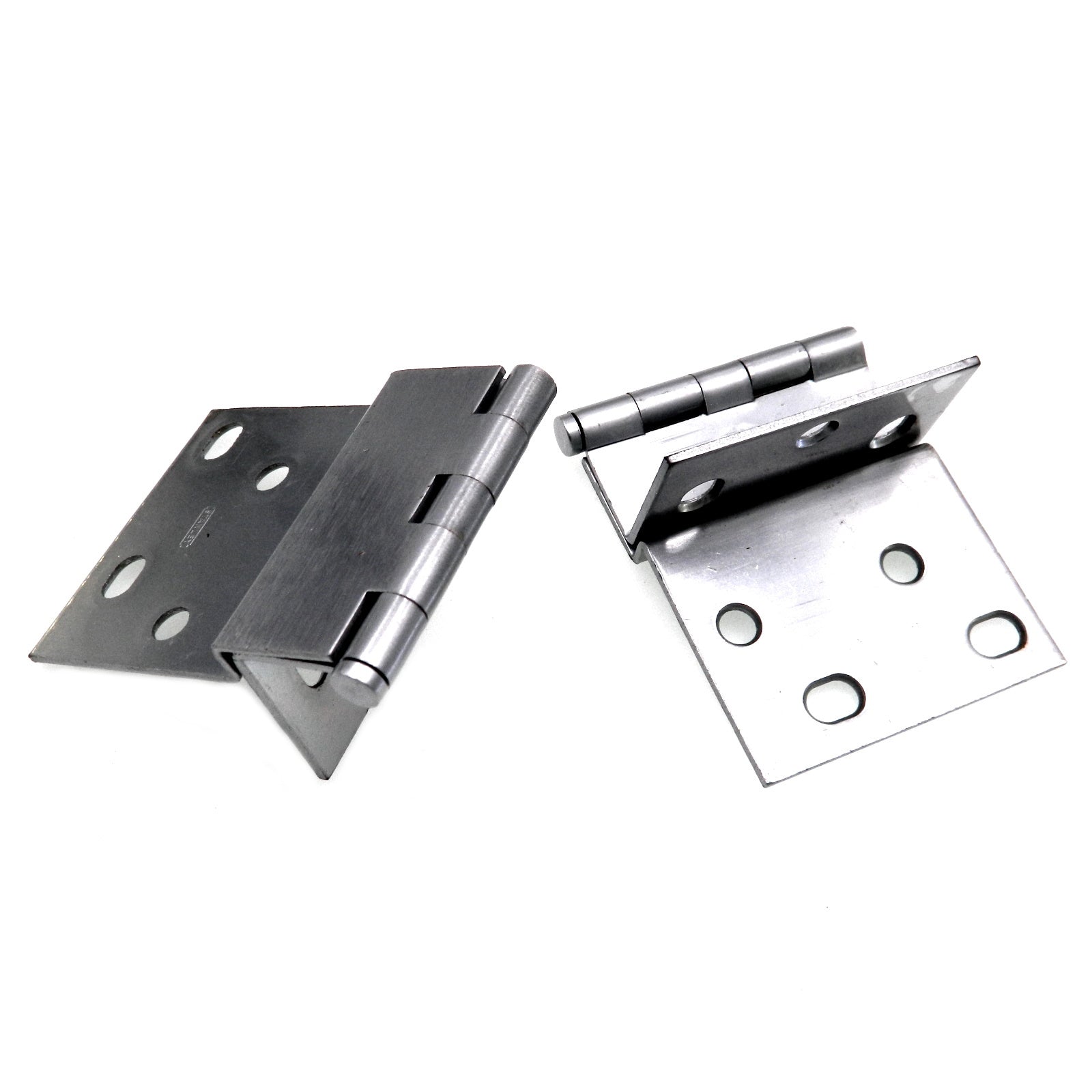 Pair Stanley Satin Chrome 3/8" Overlay Partial Wrap Hinges For 3/4" Door 1591