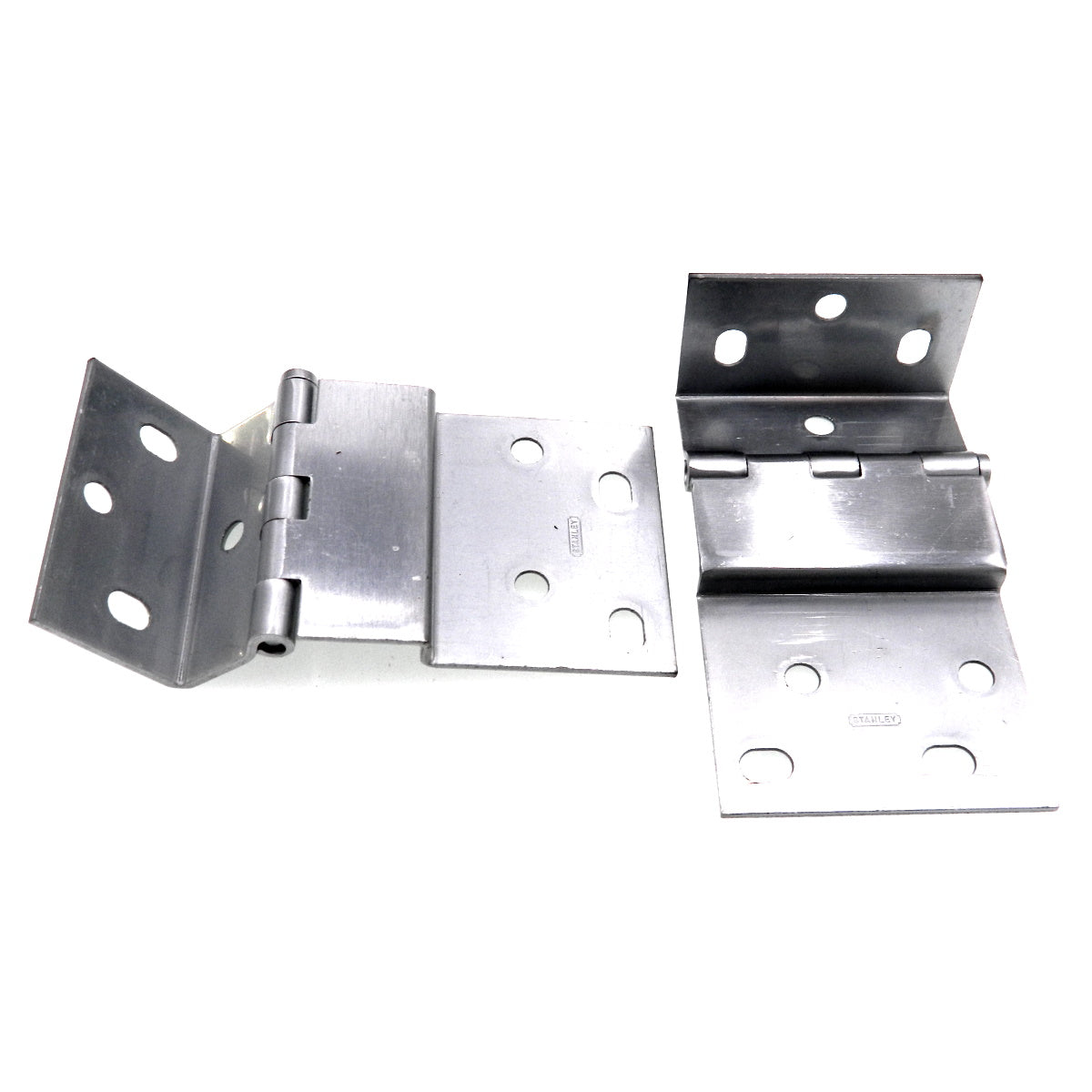 Pair Stanley Satin Chrome 3/8" Overlay Partial Wrap Hinges For 3/4" Door 1591