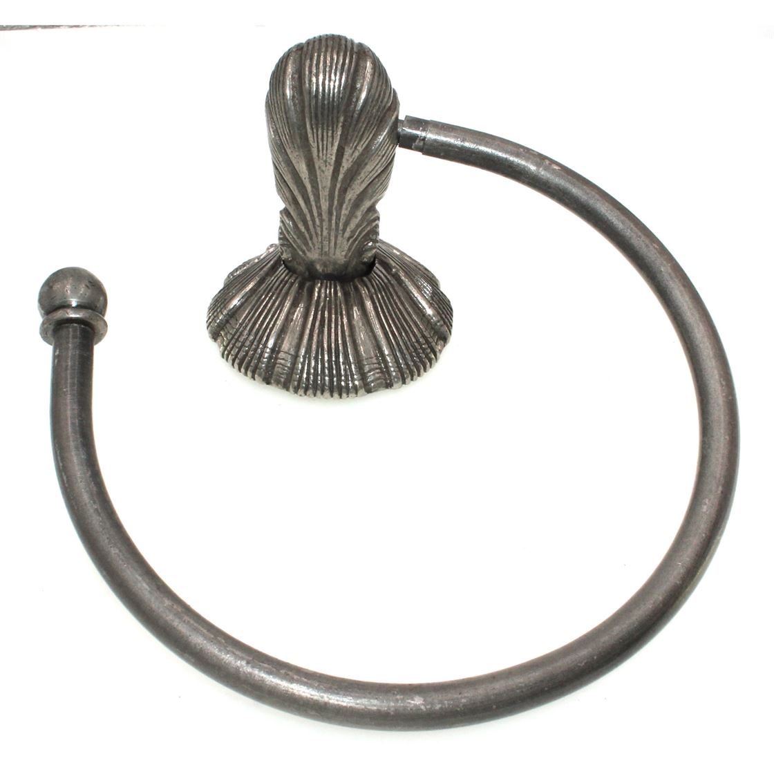 Anne at Home Nautical Oceanus Sea Shell Bath Towel Ring Pewter Bright 1603-8