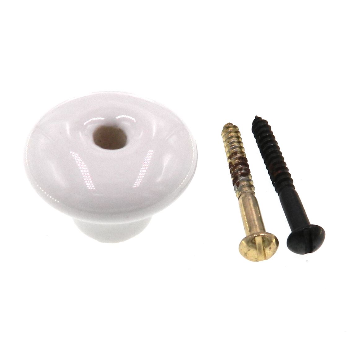 Amerock Allison White 1 3/16" Round Cabinet Knob Brass or Black Screw 17