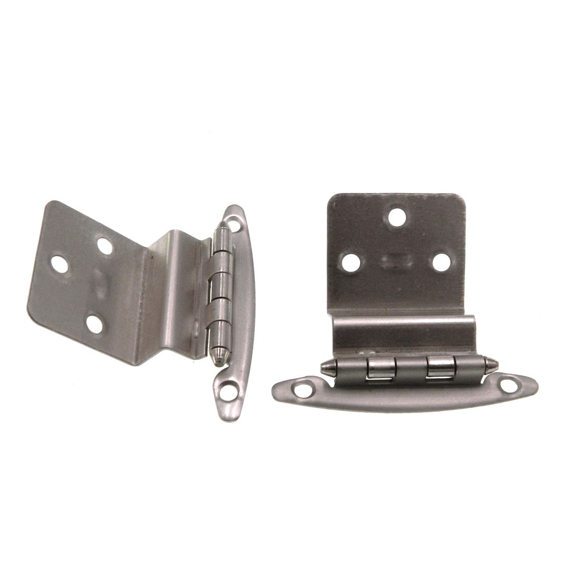 Pair Satin Nickel 1/2" Inset Hinges Face Mount Non Self-Closing AP 17T-SN