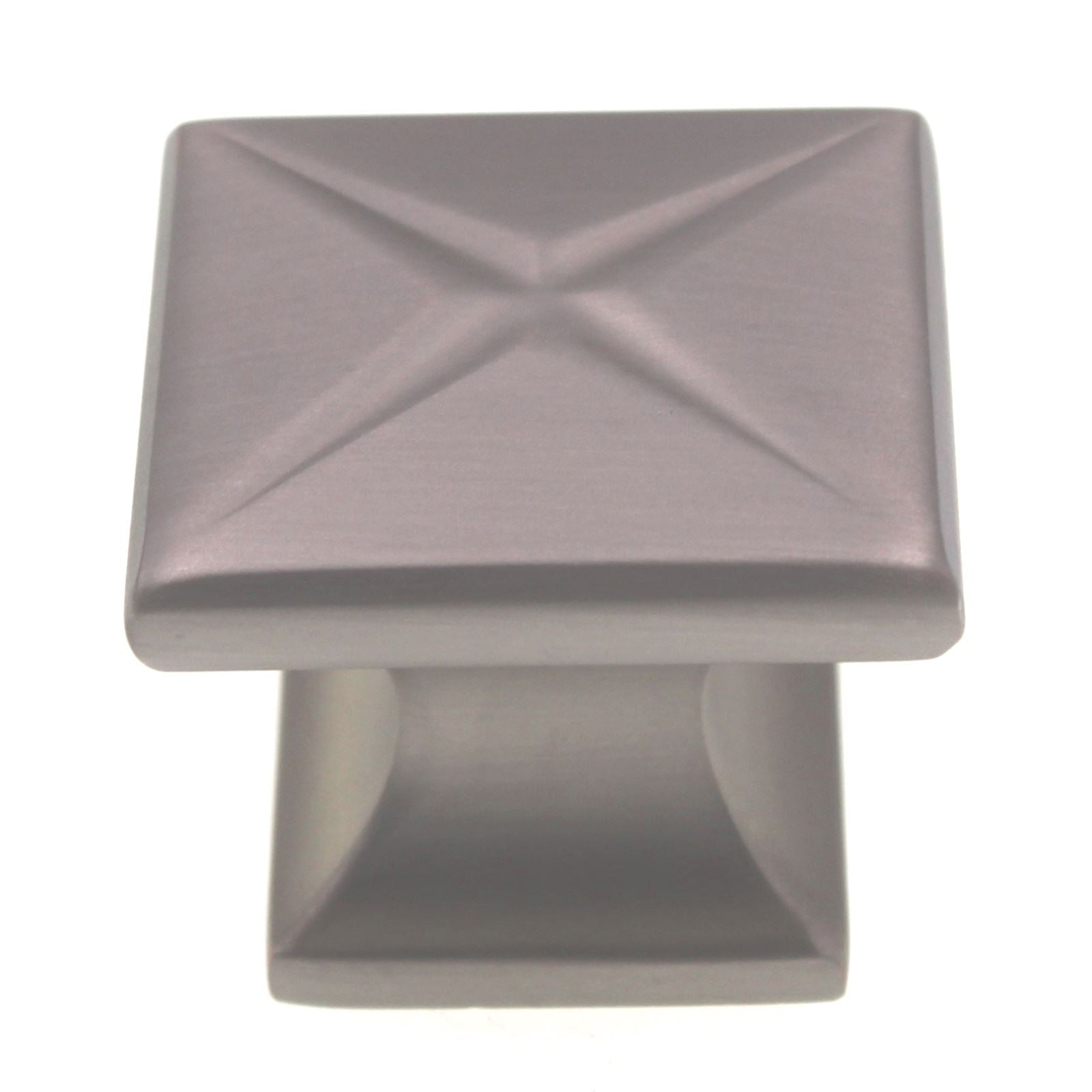 Schaub Northport 1 3/8" Square Solid Brass Cabinet Knob Satin Nickel 215-15