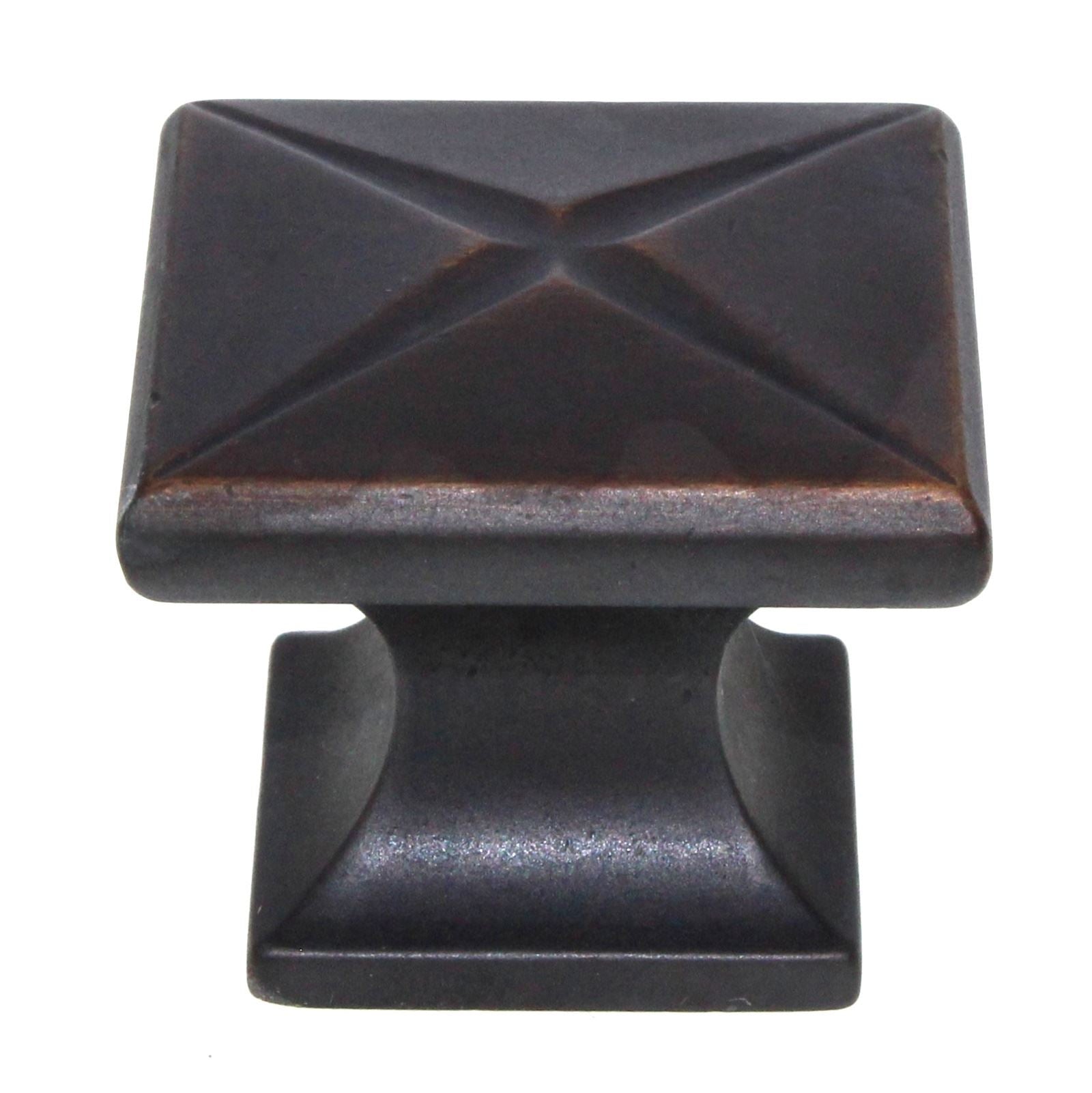 Schaub Northport 1 3/8" Square Solid Brass Cabinet Knob Ancient Bronze 215-ABZ