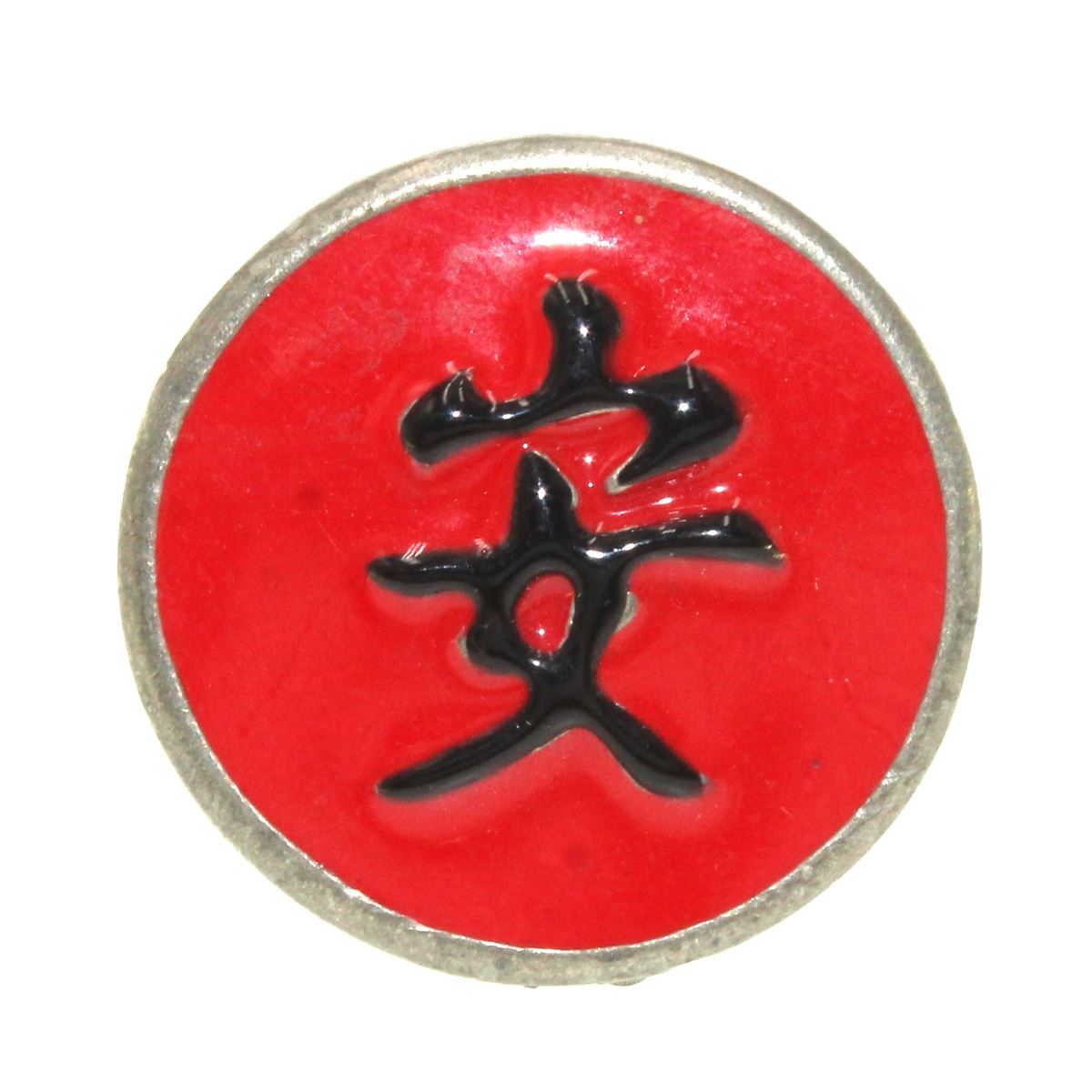 Anne at Home Tranquility Kanji Asian 1 1/4" Cabinet Knob Red Black 226022-19