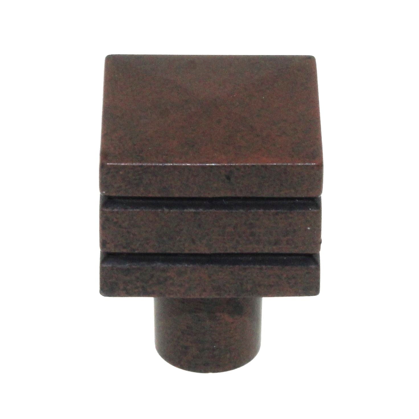 Laurey Kama 7/8" Square Cube Cabinet Knob Rust 23219