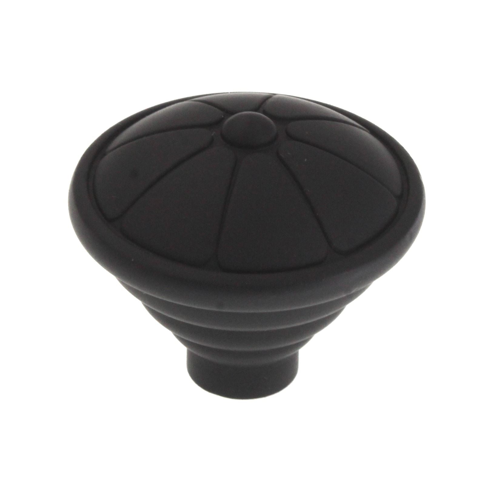 Laurey Kama 1 1/2" Round Button Cabinet Knob Matte Black 23420