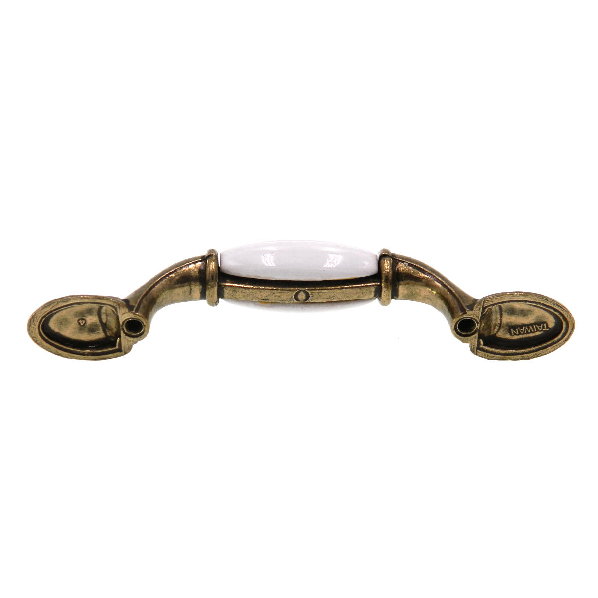 Amerock Allison Burnished Brass 3"cc White Ceramic Center Cabinet Pull 245WBB