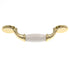 Amerock Allison Polished Brass with White Ceramic Center 3"cc Handle Pull 245WPB