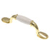 Amerock Allison Polished Brass with White Ceramic Center 3"cc Handle Pull 245WPB