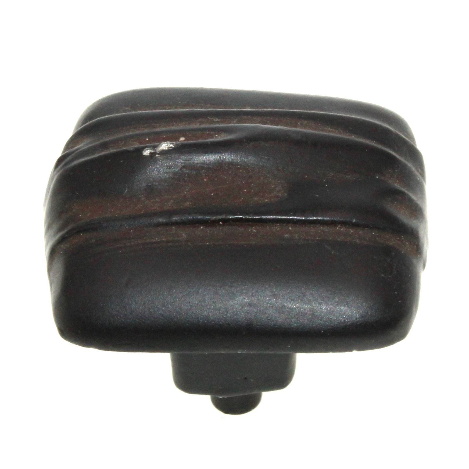 Anne at Home Hannah Square 1 1/4" Cabinet Knob Black with Chocolate Wash 257-736