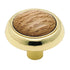 Amerock Allison 265OPB Polished Brass 1 1/4" Cabinet Knob Pull with Oak Center