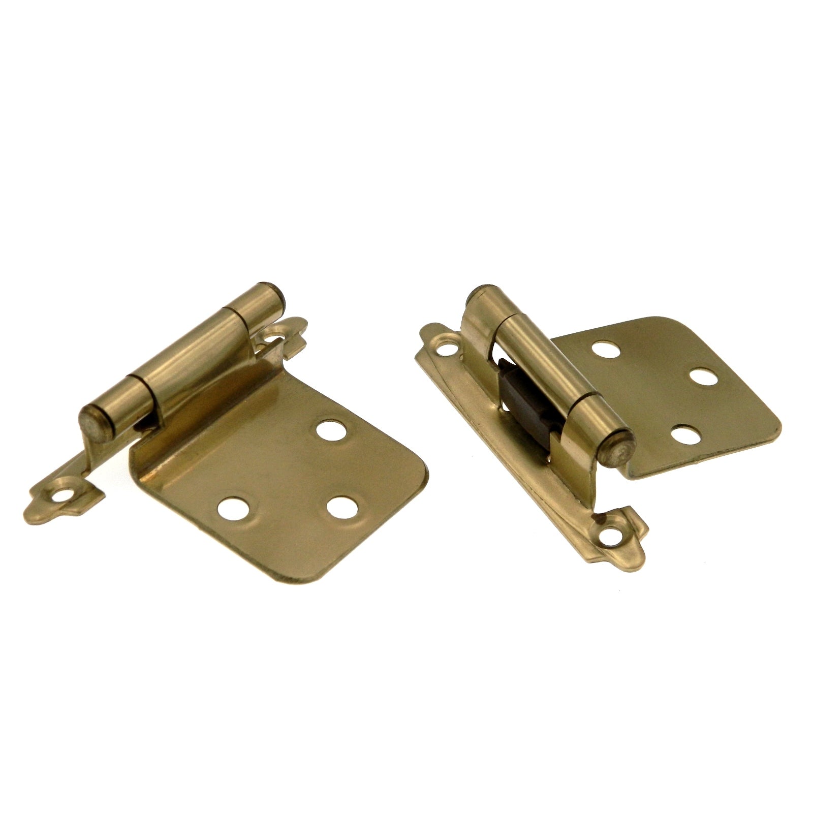 2 Pair of 28301PB Polished Brass Self-Closing Face Mount Cabinet Hinges Laurey