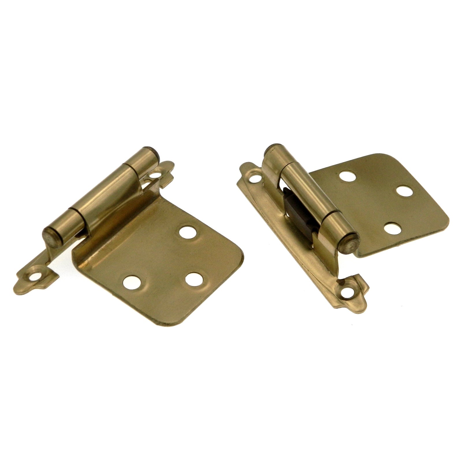 2 Pair of 28301PB Polished Brass Self-Closing Face Mount Cabinet Hinges Laurey