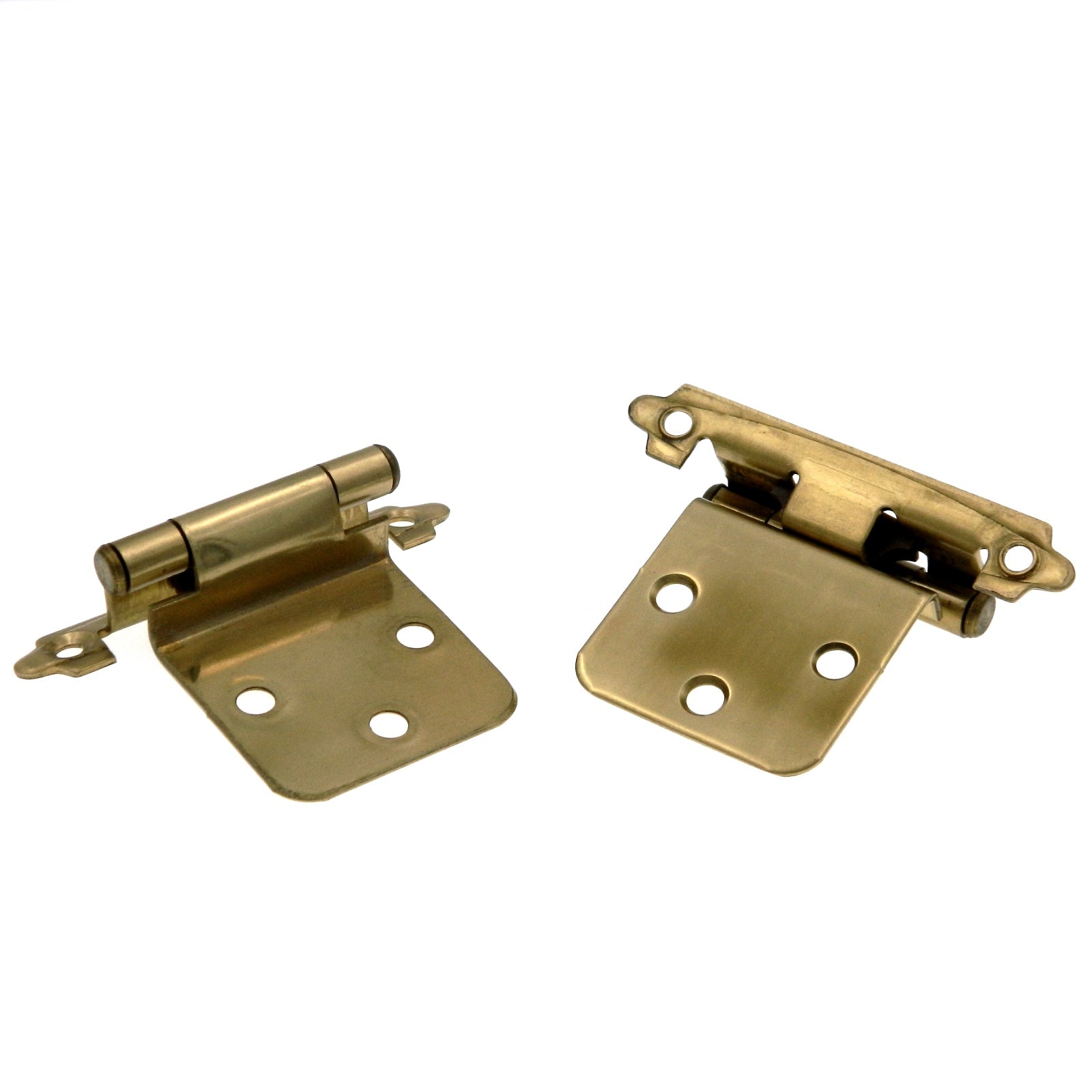 2 Pair of 28301PB Polished Brass Self-Closing Face Mount Cabinet Hinges Laurey