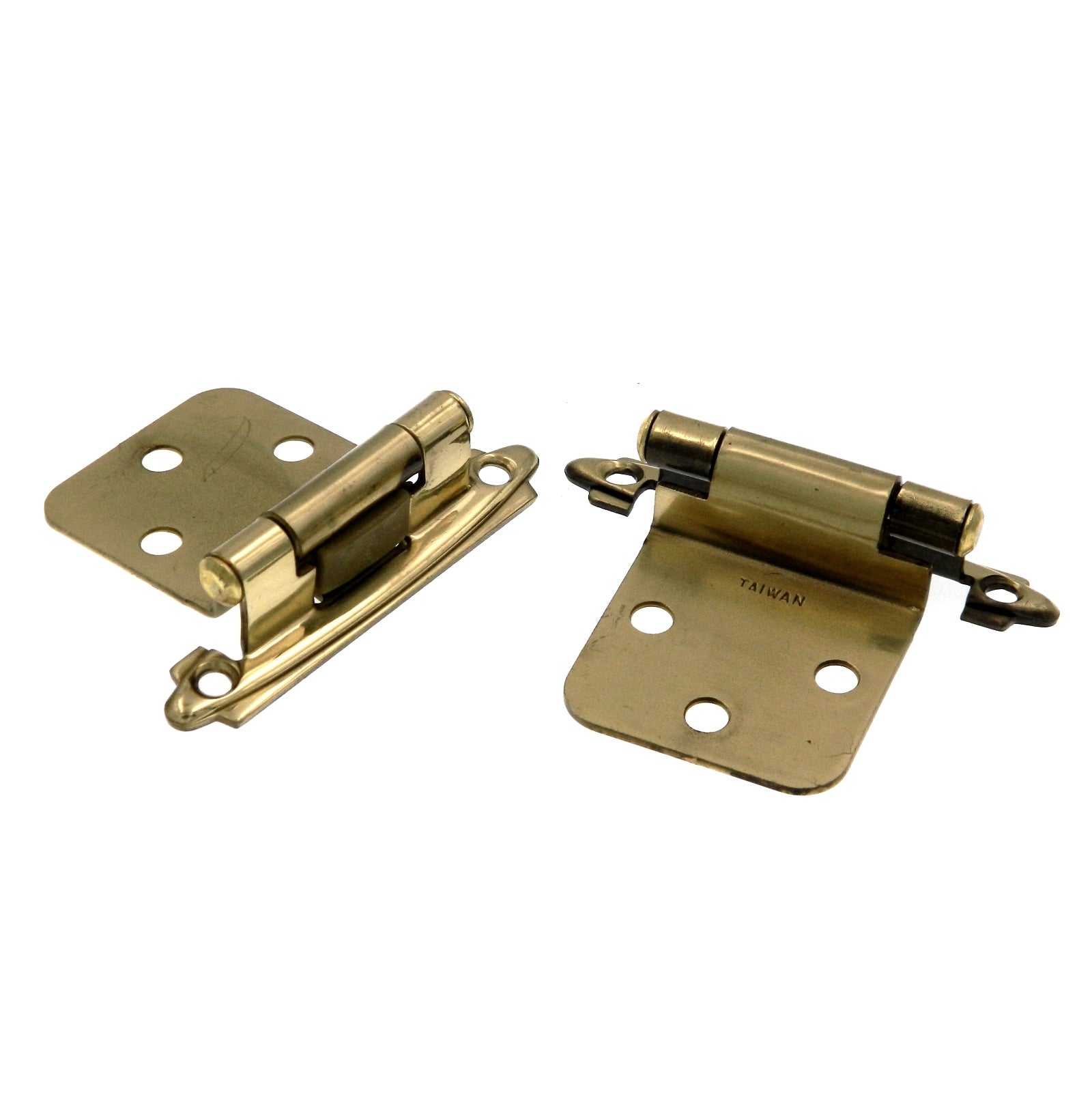 2 Pair of 28301PB Polished Brass Self-Closing Face Mount Cabinet Hinges Laurey