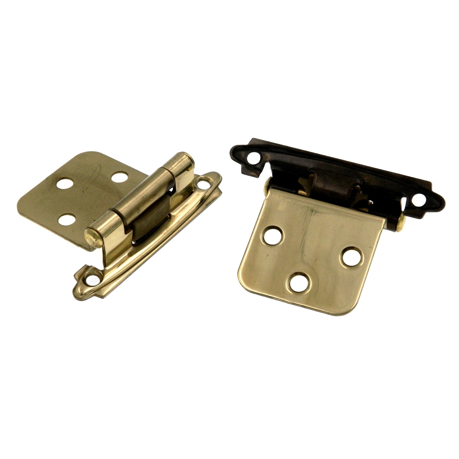 2 Pair of 28301PB Polished Brass Self-Closing Face Mount Cabinet Hinges Laurey