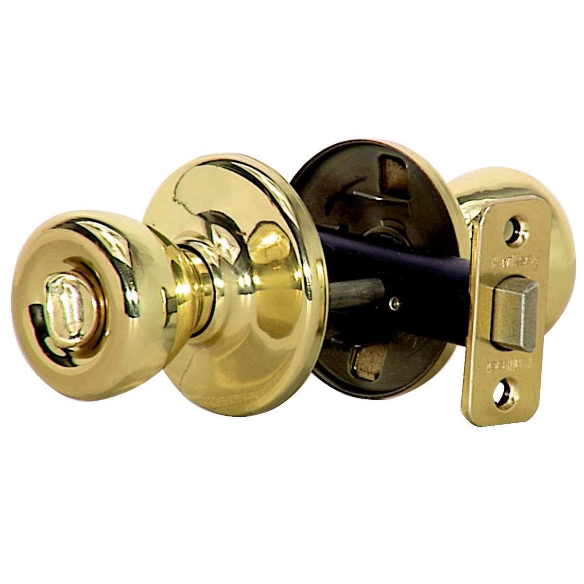 Kwikset Tylo Microban Privacy Door Knob Polished Brass 300T 3 6AL RCS V1        