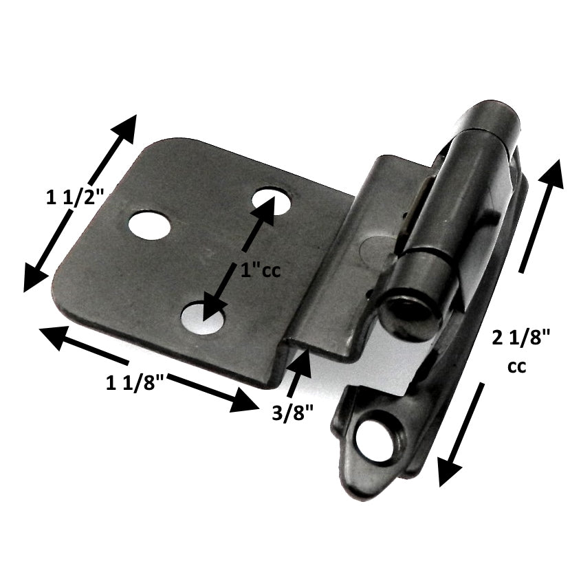 Ultra Face Mount Self-Closing 3/8" Inset Hinges 34909, 25 Pair