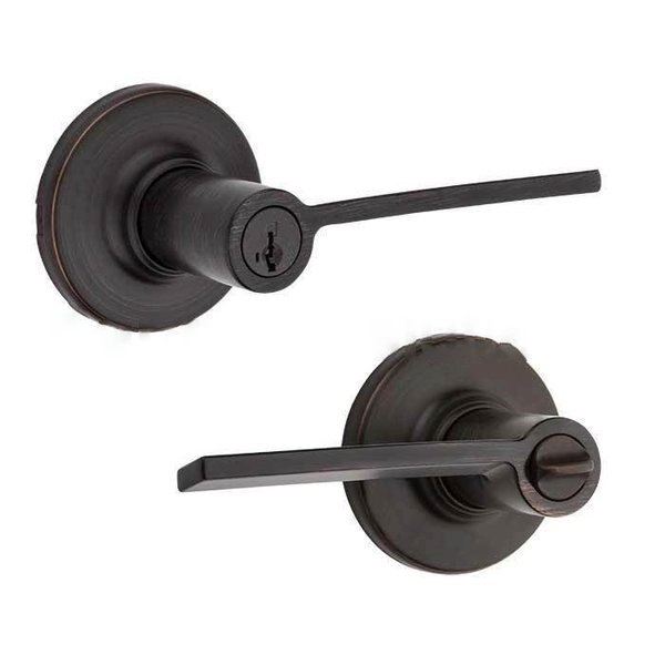 Kwikset Ladera Keyed Entry Door Lever Venetian Bronze SmartKey 405LRL 11P SMT