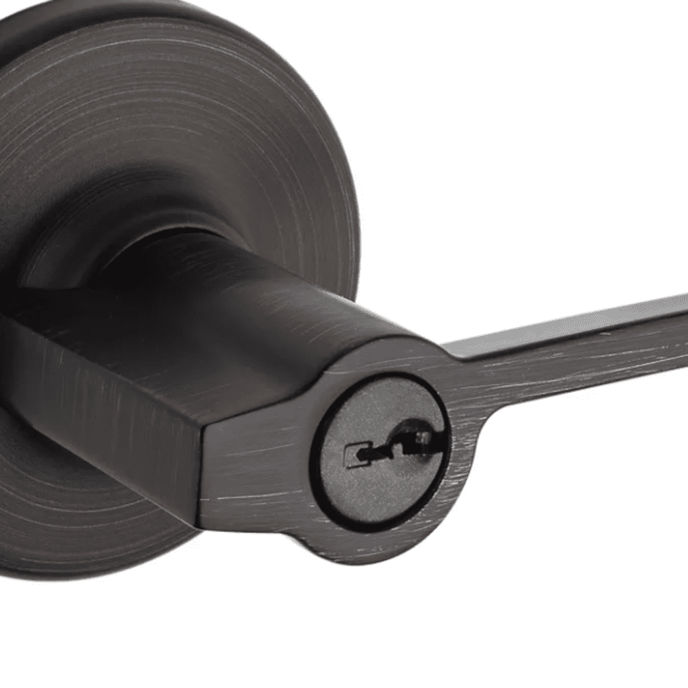 Kwikset Ladera Keyed Entry Door Lever Venetian Bronze 405LRL 11P 6AL RCS V1