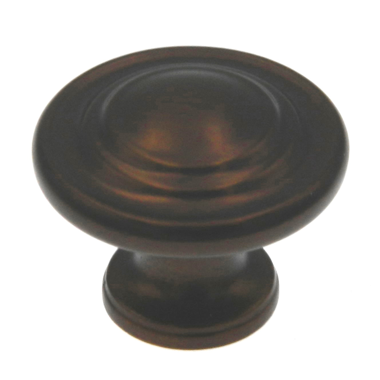 Style Selections Designer Aged Bronze Round Ringed 1 1/4" Knob 40904