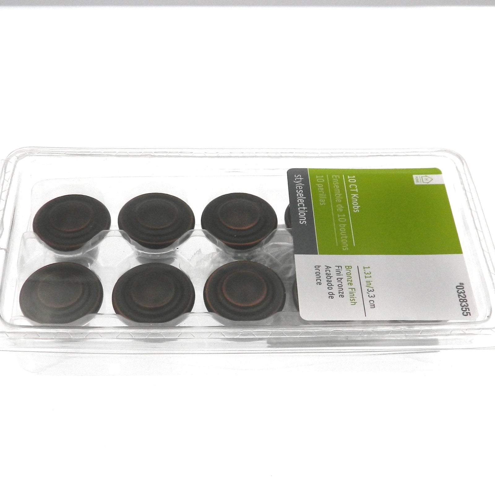 Style Selections 10 Pack Oil-Rubbed Bronze Round Ringed 1 1/4" Knob 40905