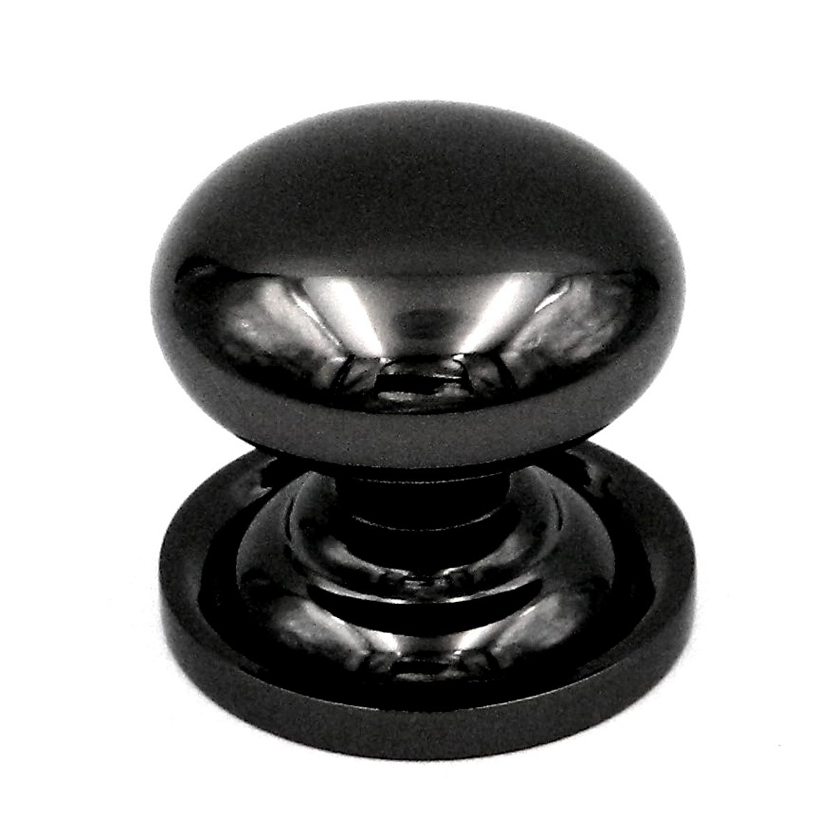 Ultra Designer's Edge Black Nickel 1 1/8" Knob with 1 1/4" Round Backplate 41546R1