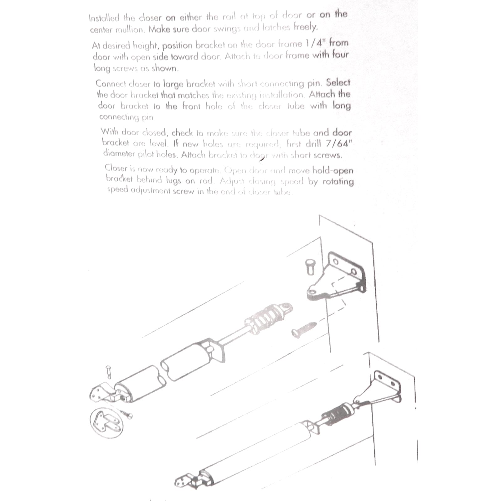 Hardware House Aluminium Pneumatic Storm Door Closer with Shock Spring HH51-3499