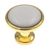 Polished Brass 1 1/4" Cabinet Knob, White Ceramic Center Kraftmaid 7050846