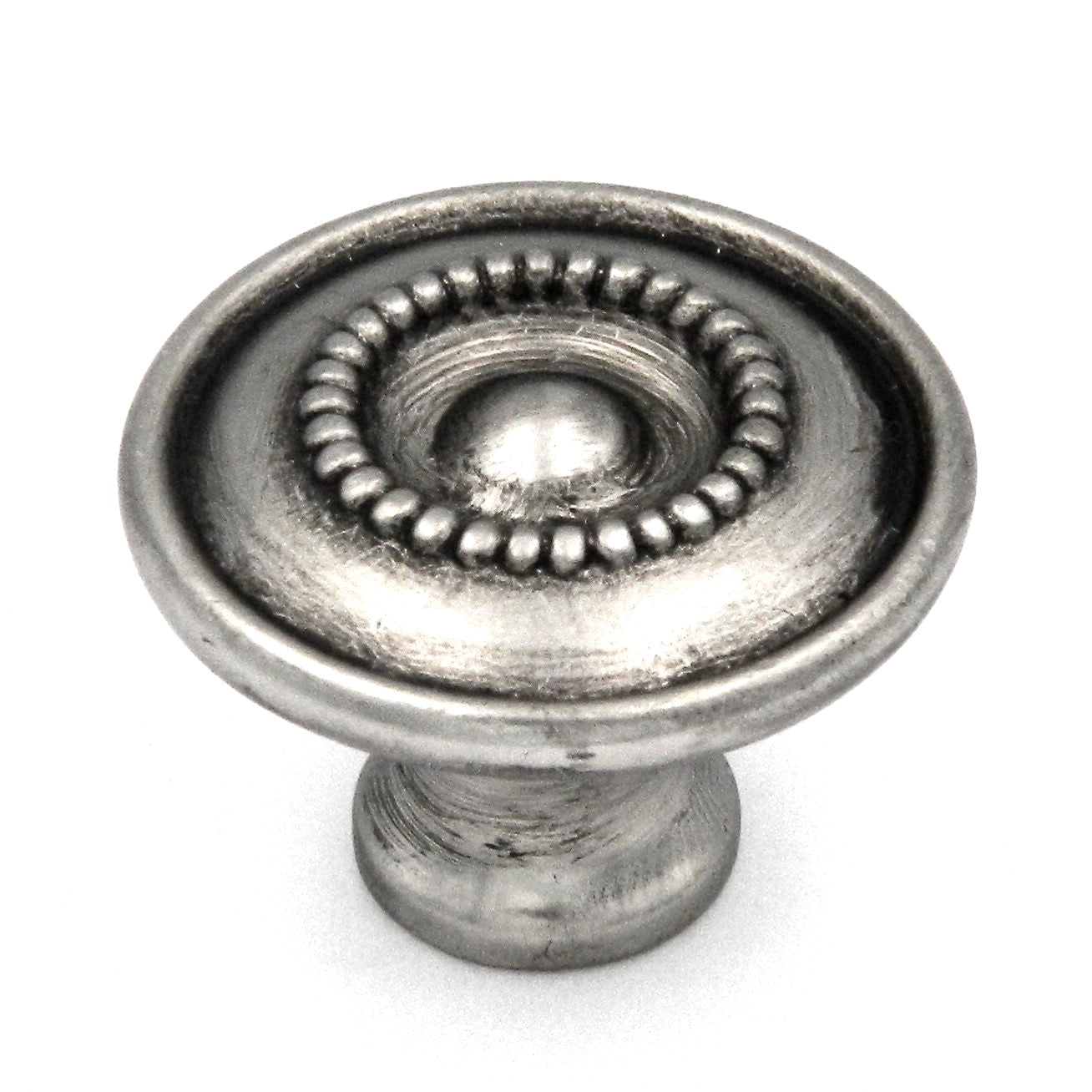 Hickory Hardware Silver Stone 1 1/8" Beaded Round Cabinet Knob Pull P3473-ST