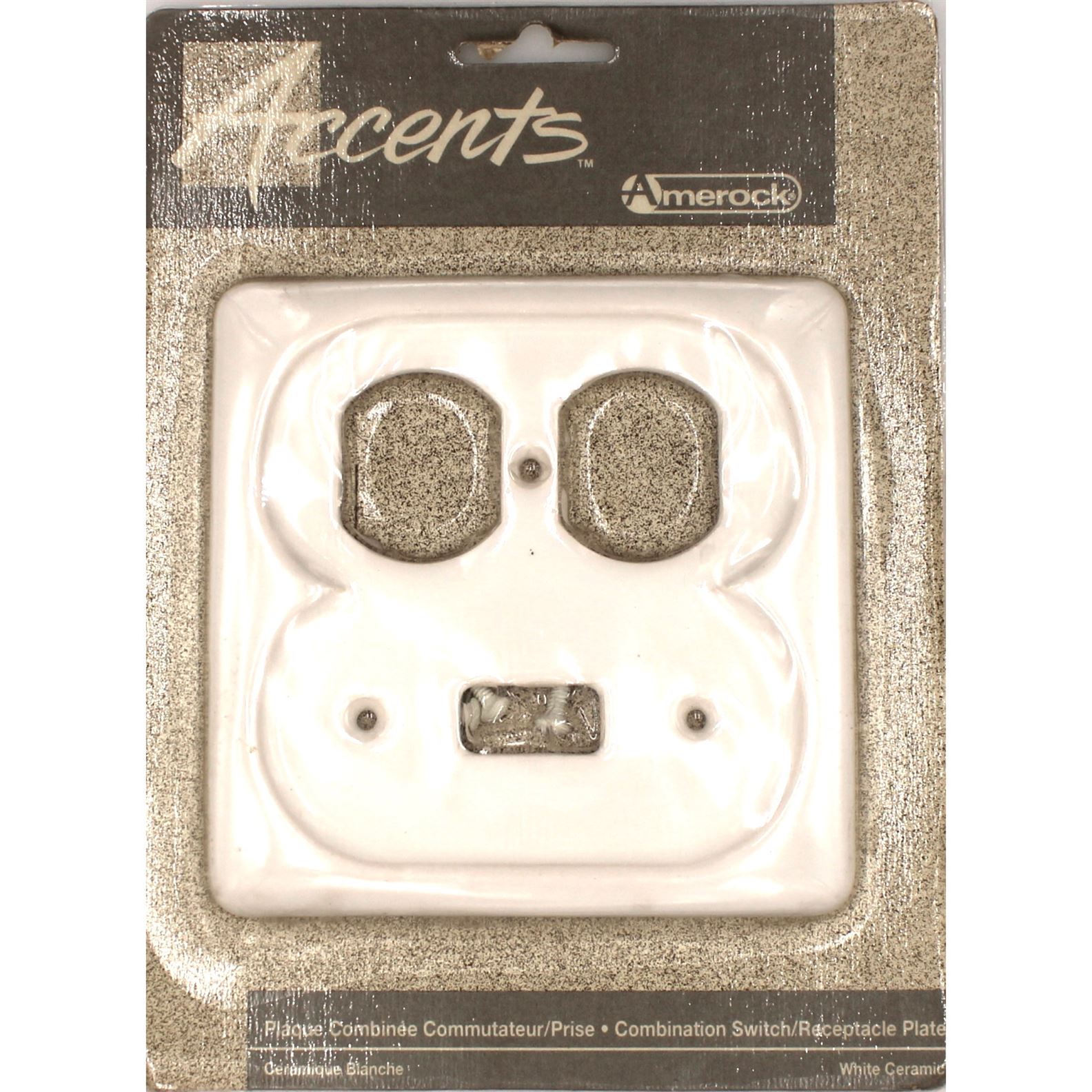 Amerock Accents White Ceramic Light Switch / Receptacle Wall Plate 52435