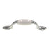 Jeffrey Alexander Sanibel Polished Chrome White Ceramic Center 3" Ctr. Cabinet Arch Pull 5312-PC-W