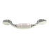 Jeffrey Alexander Sanibel Polished Chrome White Ceramic Center 3" Ctr. Cabinet Arch Pull 5312-PC-W