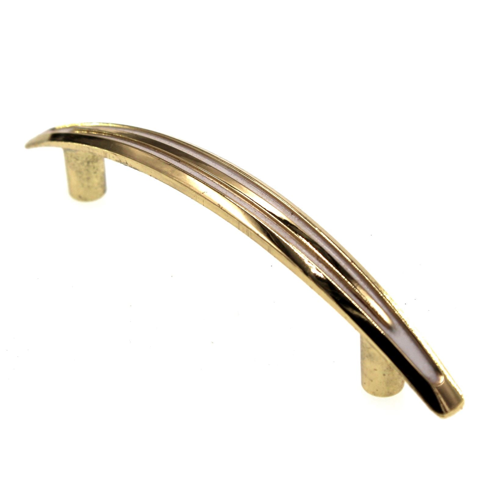 Ajax Cabinet Jewelry Cabinet Arch Pull 3" Ctr Polished Brass White Line 537-PB