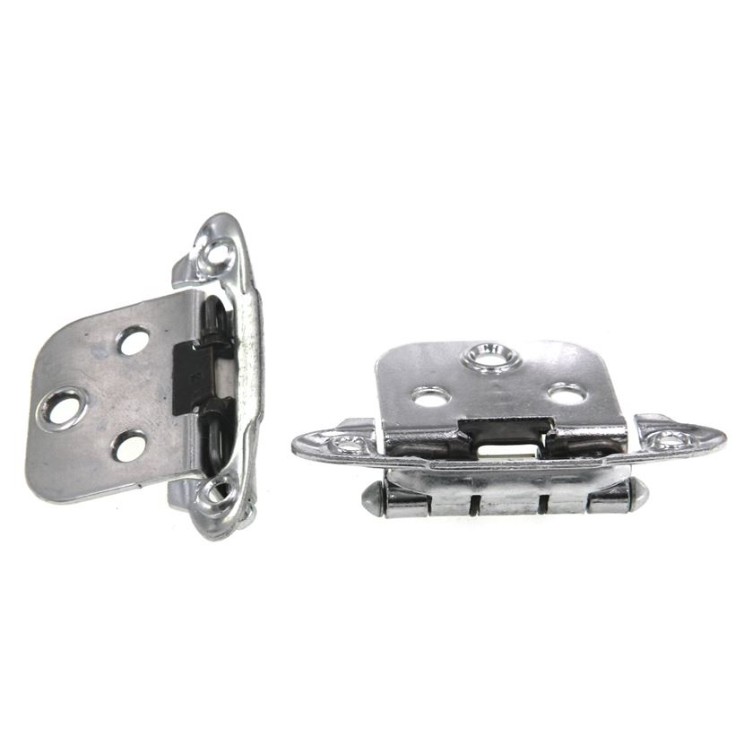 Pair Ajax Chrome Variable Overlay Hinges Self-Closing Face Mount 591-26